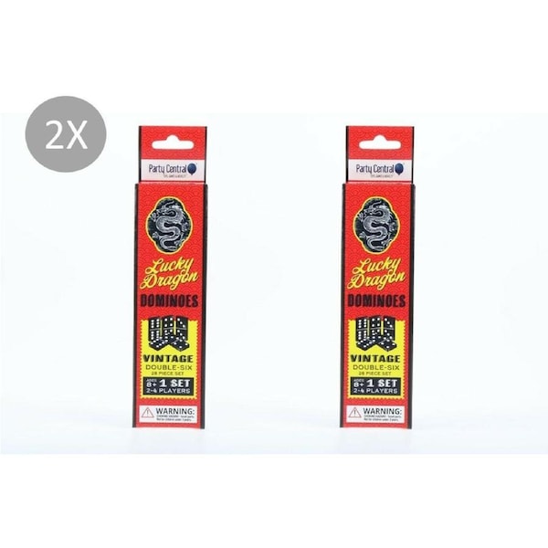 2X Dominoes Double-Six Vintage Block Classic Games