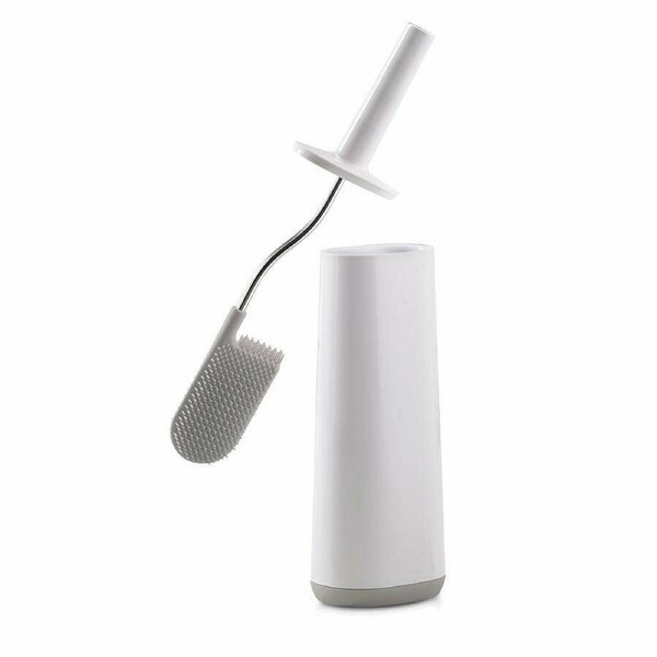 Joseph Joseph Flex Smart Toilet Brush w/ Holder White & Grey Hygienic Neat
