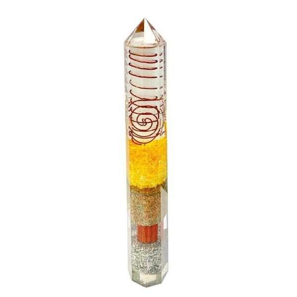 Citrine Orgonite Obelisk Generator Crystal Orgone EMF Protection Energy