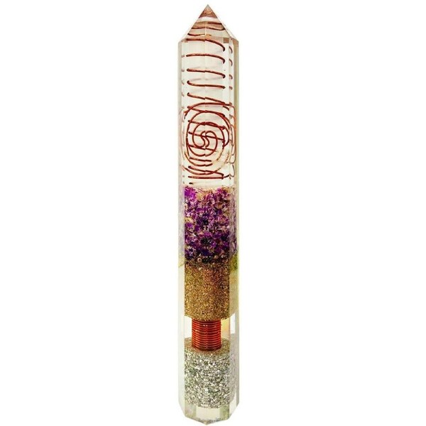 Amethyst Orgonite Obelisk Generator Crystal Orgone EMF Protection Energy