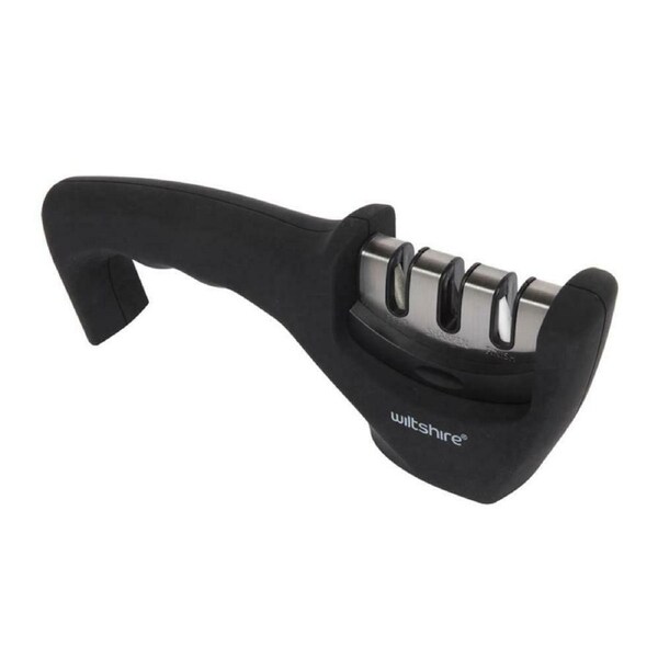 Wiltshire Knife Sharpener 3 Stage Pull Through Non Slip Base Knives Sharpening