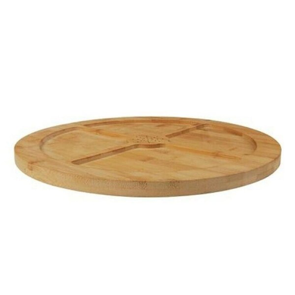 Lazy Susan Turntable Bamboo Tray Pantry Organiser Storage Holder 35CM