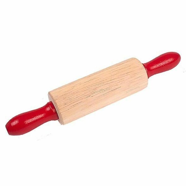 Small Wood Rolling Pin Pastries Baking Tool Pastry Chef Red 20.5cm Total Length