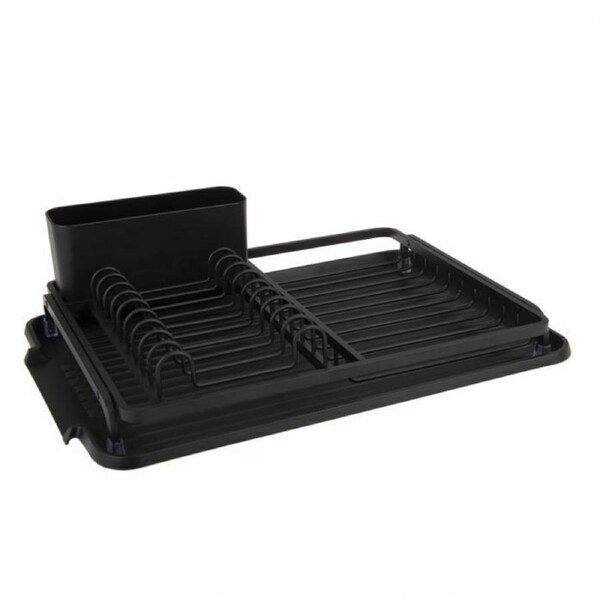 D.Line Aluminium Dish Rack Practical Storage Drying Caravan Camp Black 44x32CM