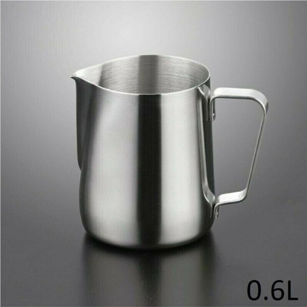 Milk Coffee Jug Latte Espresso Frothing Scale Pitcher Stainless Steel 0.6L