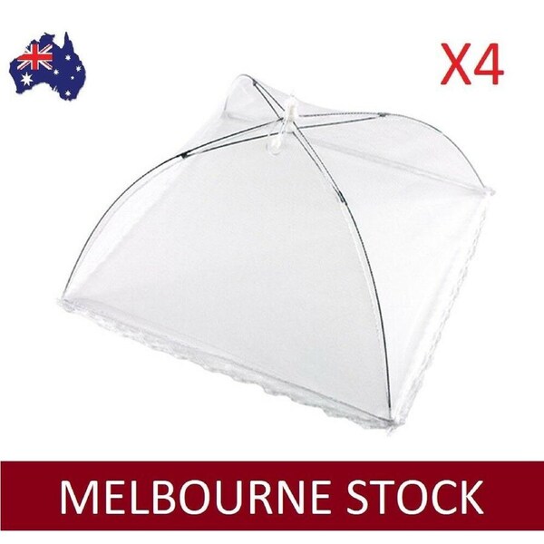 4pcs White Pop-Up Mesh Screen Food Cover 40cm