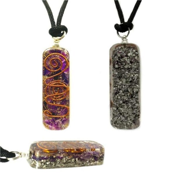 Orgone Chakra Healing Pendant Adjustable Cord Amethyst