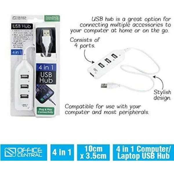 4-Port USB Charge Multi-Device Hub Charging for Phone iPad Tablet