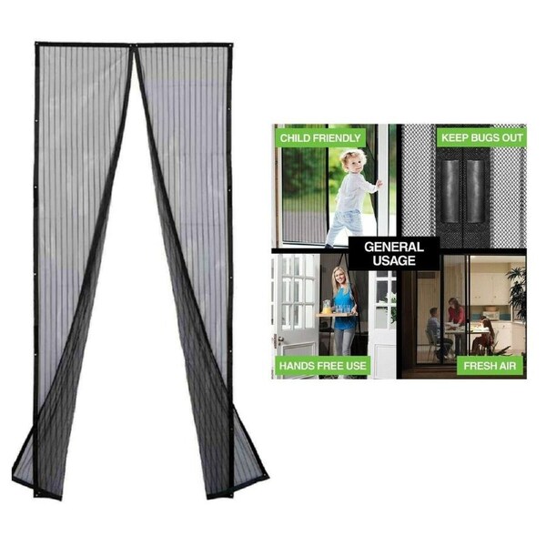 Magnetic Curtain Hands-Free Screen Door Bug Mosquito Fly Net Mesh Panel