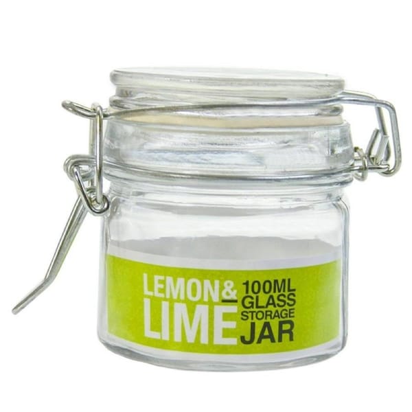 16x Spice Mini Glass Jar Clip Lid Jars 100ml