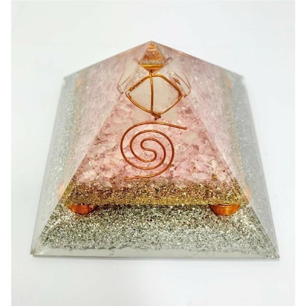 Rose Quartz Crystal Merkaba Orgonite Orgone Pyramid EMF Protection Energy