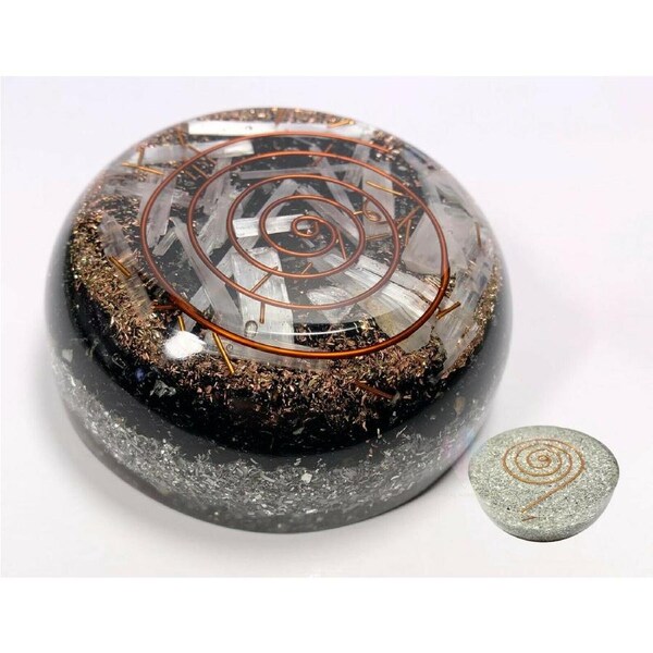 Black Tourmaline Aluminium Orgonite Tower Buster EMF Protection Crystal New