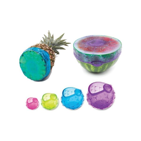 Reusable Bubbly Strechable Silicone Food Wrap Cover BPA-Free Seal Set of 4