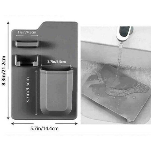 Space Toothbrush Holder Shower Organizer Silicone Bathroom Storage Razor Grey