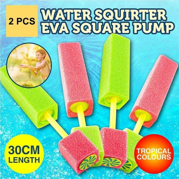Water Blaster Squirter Gun Pistol Pump Summer Kids Fun Play EVA Foam 2 pieces