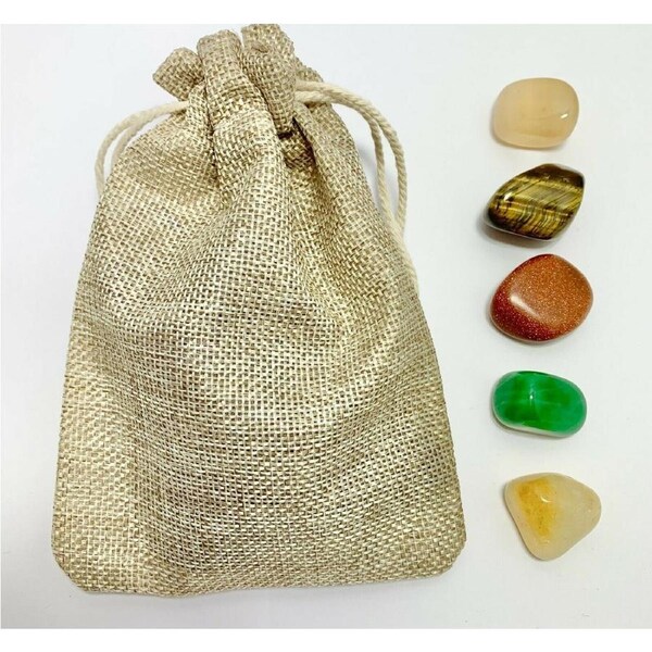 Prosperity & Abundance Crystal Tumbled Set Crystal Reiki Quartz Healing