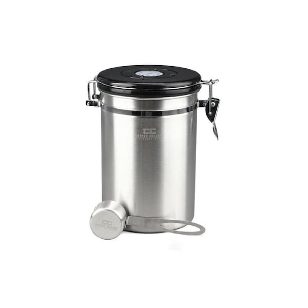 Coffee Canister Airthight Vacuum Sealed Storage Date Tracker CO2 Valve