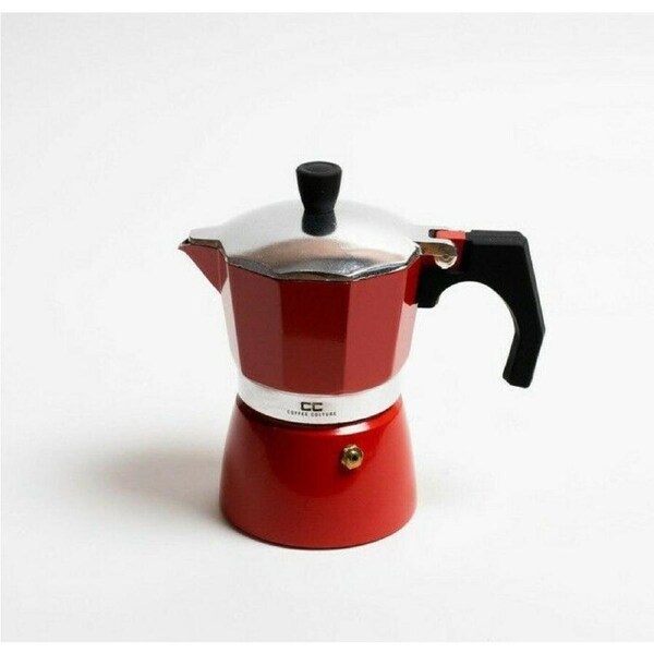 Coffee Culture Italian Stove Top Coffee Espresso Maker Percolator 6 Cup Red