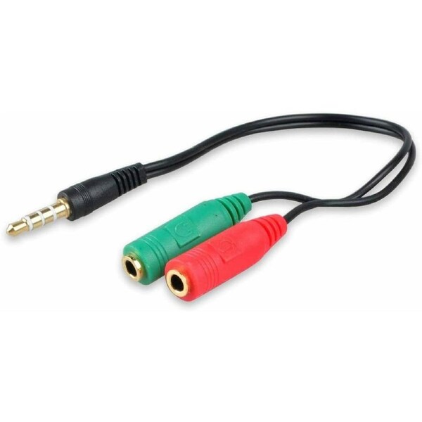Gold Plated 3.5mm CTIA TRRS Male to 2 TRS Female Audio Headset Splitter Adapter