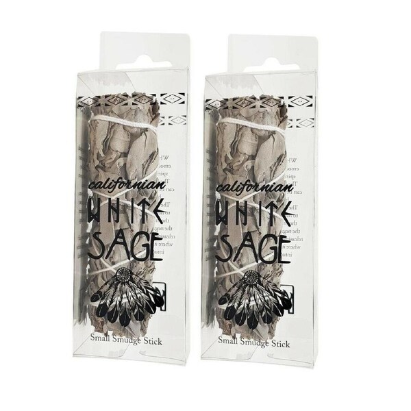 Smudge Stick Incense California White Sage Medium 5" 12cm Pack of 2 Aromatherapy