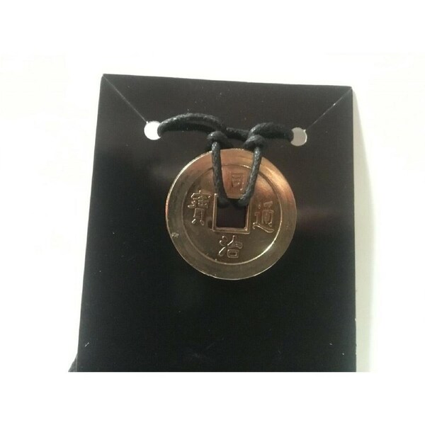 I Ching Golden Coin Pendant Necklace Protection and Prosperity Jewellery