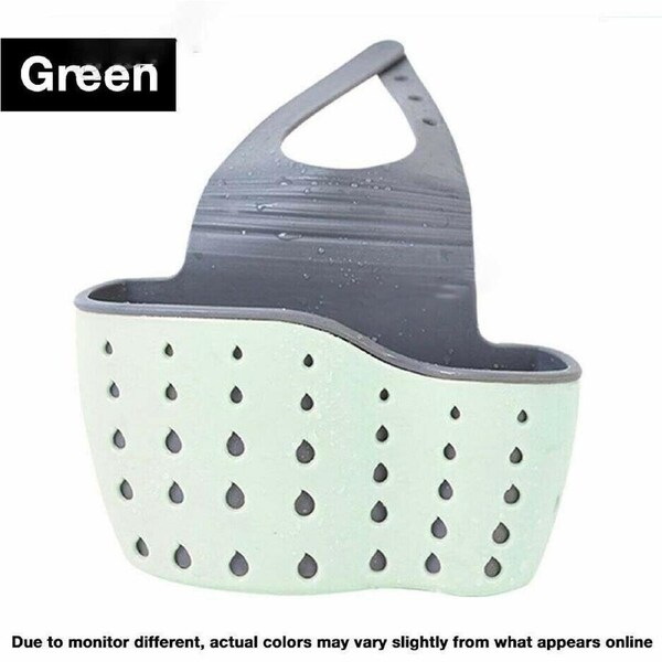 Kitchen Sink Faucet Shelf Sponge Dish Cloth Rack Holder Storage Organizer Green