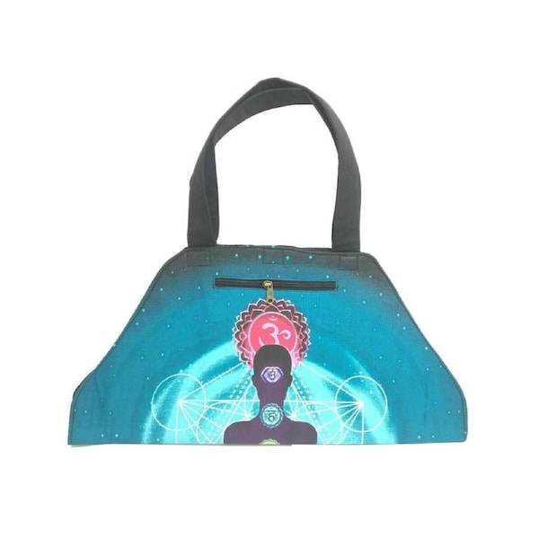 Yoga Pilates Shoulder Hexagon Bag Mat Carrier Chakra Meditation Turquoise
