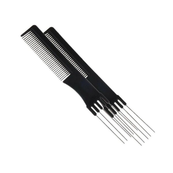 2x Teasing Teaser Comb W/ Metal Lifts Puffing Hair