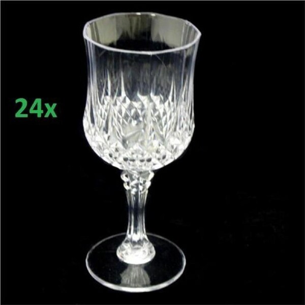 24 Pieces Clear Acrylic Wine Glasses