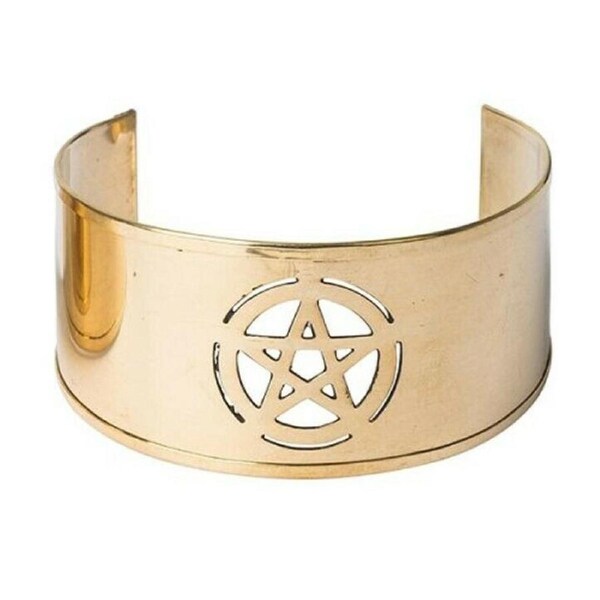Pentacle Brass Cuff Bracelet Wrist Jewellery Gift