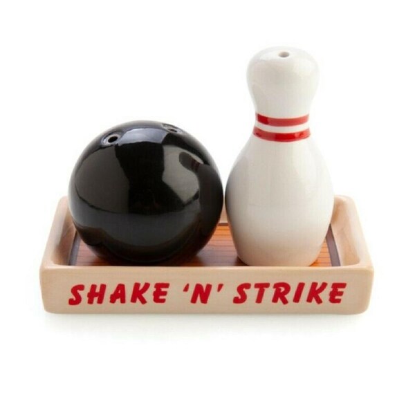 Bowling Ball Pin and Alley Salt & Pepper Shakers Set