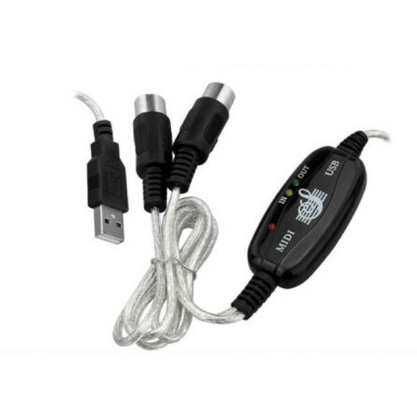 USB Interface to MIDI Converter Adapter Cable Music Keyboard MAC Windows 7 8 10