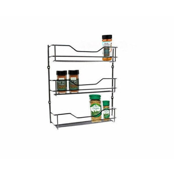 3 Tier Wall Mount Spice Rack - Chrome
