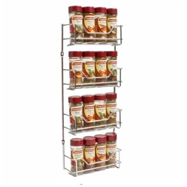 4 Tier Wall Mount Spice Rack - Chrome