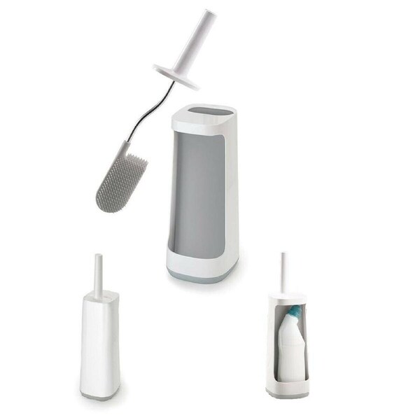 Joseph Joseph Flex Smart Toilet Brush w/ Storage White & Grey Hygienic Neat