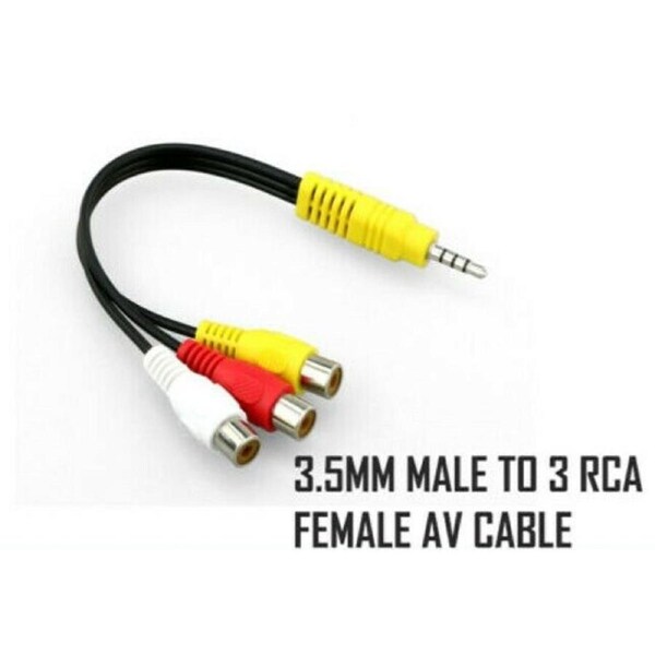 NEW 3.5mm AUX Male to 3RCA Female Cable Composite Stereo Audio AV Adapter Cord
