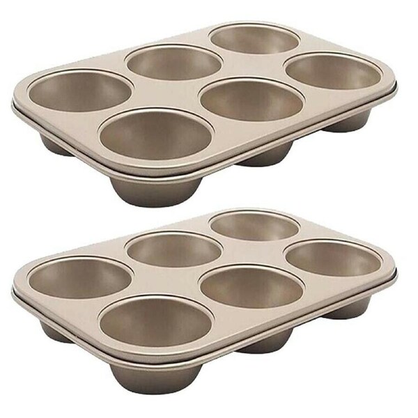 Cupcake Tray 6 Cup Non-Stick - 2 Trays