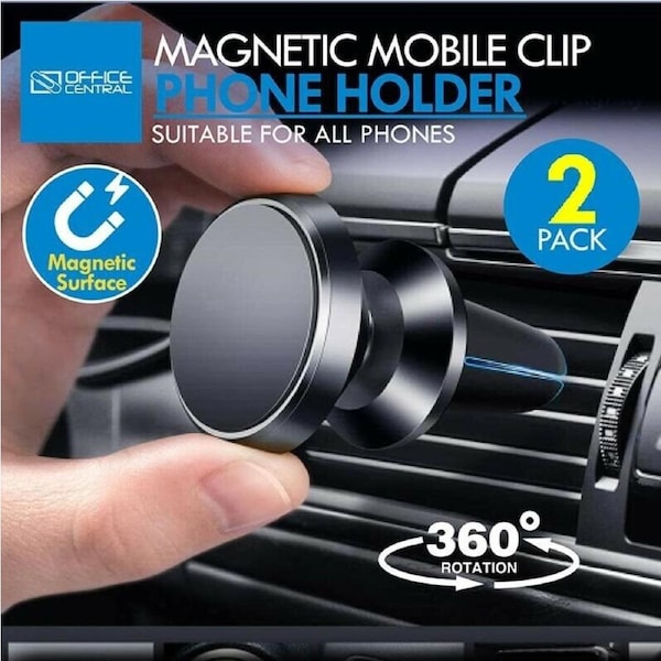 Universal Air Vent Magnetic Mobile Phone Clip Car Smartphone Holder Durable 2PK