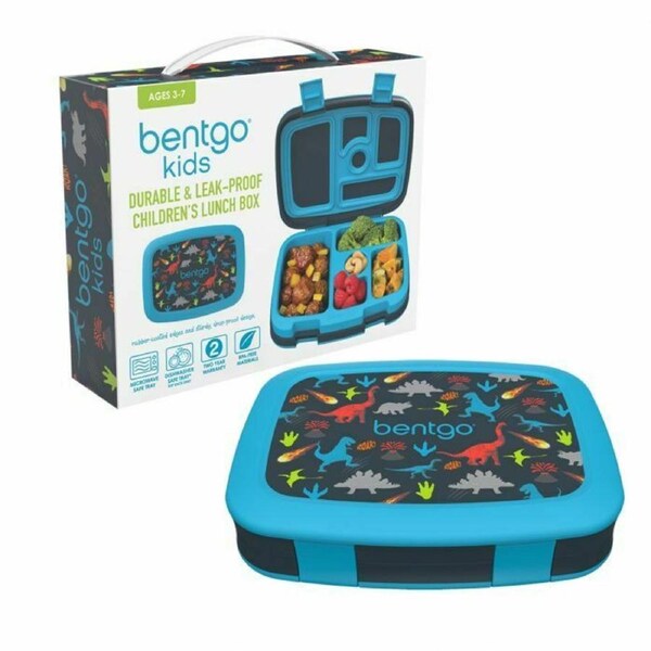 Bentgo Kids Lunch Box With Compartment Bento-Style Container Leak-Proof Dinosaur