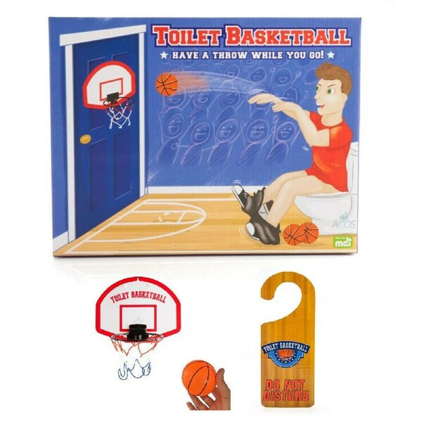 Toilet Basketball Bathroom Games Suction Cup Backboard Fun Unusual Door Sign
