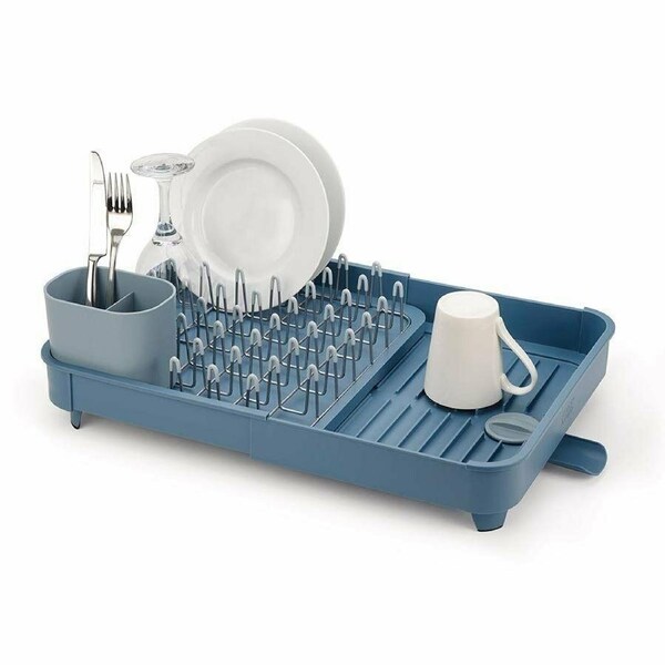 Joseph Joseph Expandable-Extend Dish Drying Rack Cutlery Drainer Drain Tray Sky