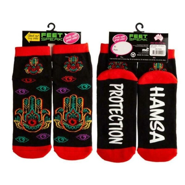 Unisex Socks Hamsa Meditation Print Non Slip Warm Thick Socks