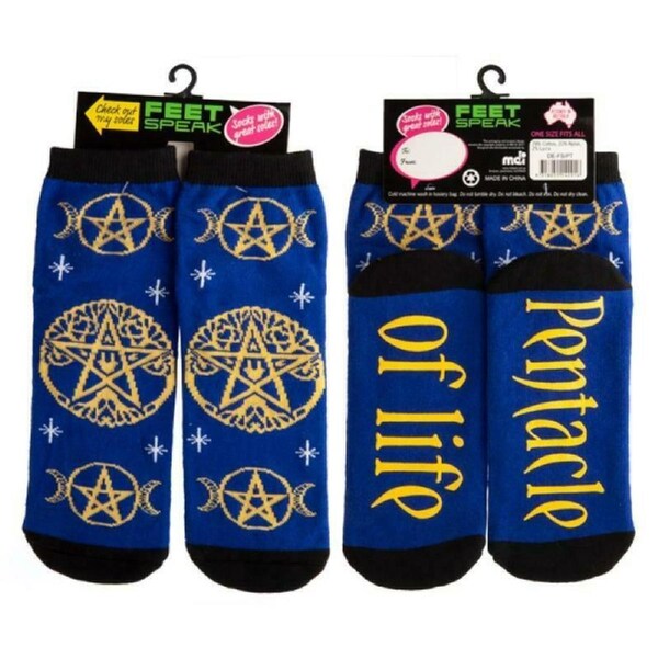 Unisex Socks Pentacle Meditation Print Non Slip Warm Thick Socks