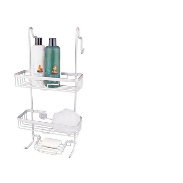 Aluminum Shower Over The Door Bathroom Rack Shelf Tier Storage