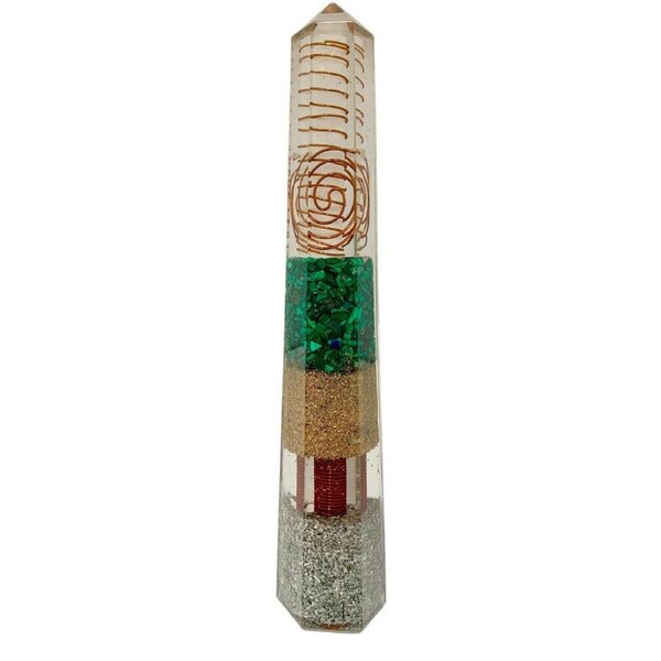 Malachite Orgonite Obelisk Generator Crystal Orgone EMF Protection Energy