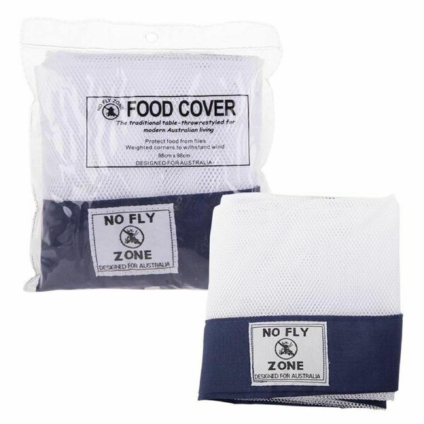 Food Cover Pop-Up Mesh Screen Weighted Corners 98cm Navy Camping Picnic BBQ
