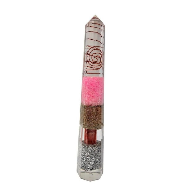 Rose Quartz Orgonite Obelisk Generator Crystal Orgone EMF Protection Energy