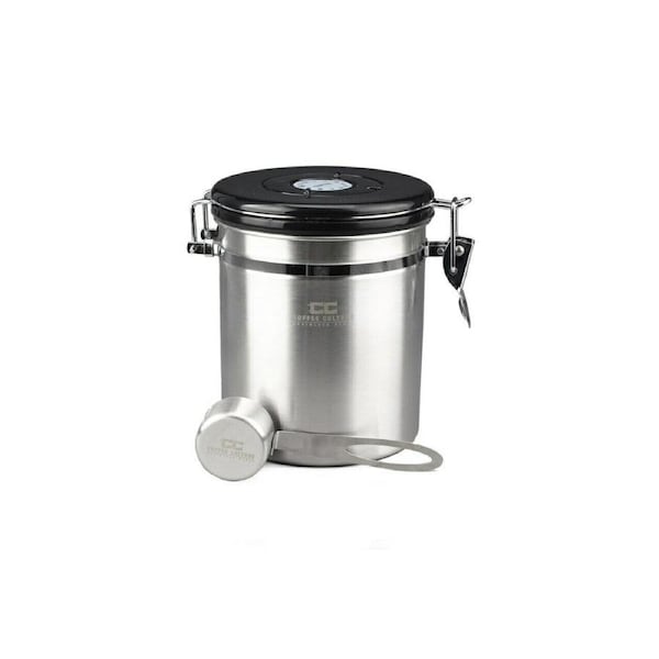 Coffee Canister Airthight Vacuum Sealed Storage Date Tracker CO2 Valve Medium