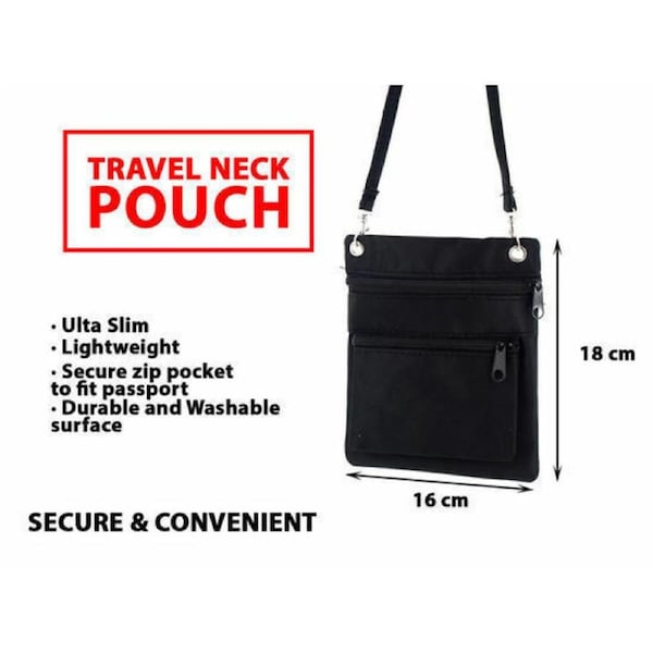 Travel Secure Neck Pouch Passport Card Ticket Money Secret Wallet Holster Bag