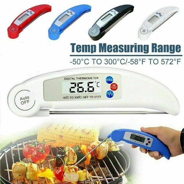 Digital Food Thermometer Probe Temperature Kitchen Cooking BBQ Meat Jam Black